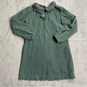 Olive Juice Dress 6 Girls Green Corduroy Prairie Lined